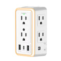 6-Outlet USB Wall Charger Extender – Surge Protected with USB-C, 3 USB Ports & Built-In Night Light